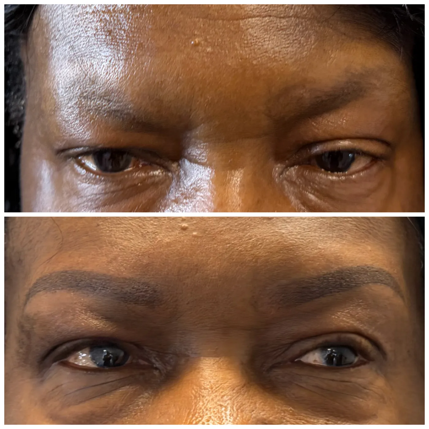 Natural brow enhancement — before and after